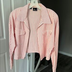 Adidas Red and White Blazer Jacket